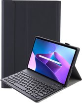 Hoes Geschikt voor Lenovo Tab M10 Plus 3rd Gen Hoes Toetsenbord Hoesje Keyboard Case Cover - Hoesje Geschikt voor Lenovo Tab M10 Plus (3e Gen) Hoes Toetsenbord Case - Zwart