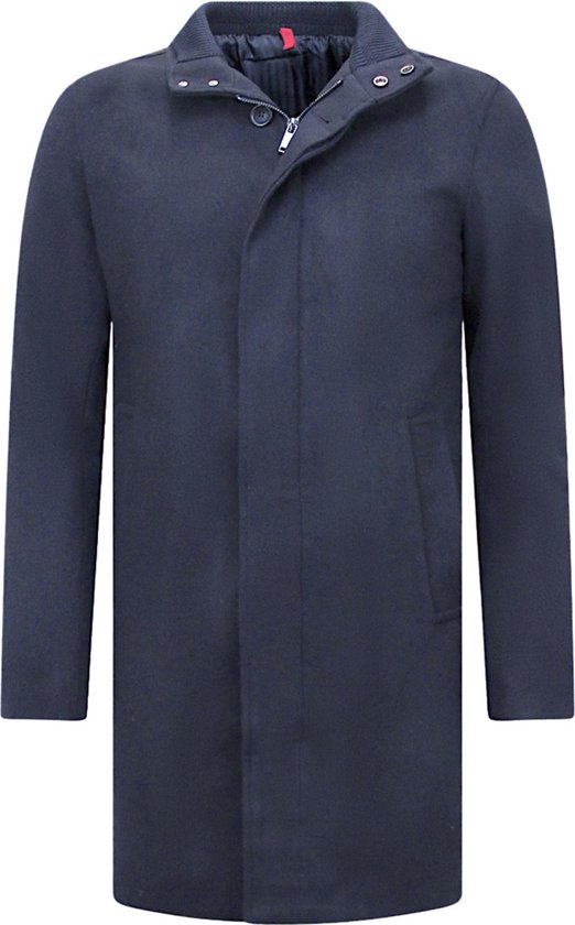 Heren trenchcoat enkele rij lange mantel lichte revers herfst winter