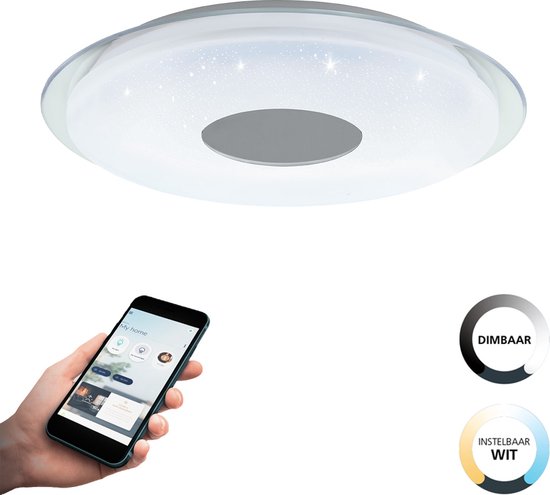 EGLO connect.z Lanciano-Z Smart Plafondlamp - Ø 45 cm - Wit/Grijs - Instelbaar wit licht - Dimbaar - Zigbee