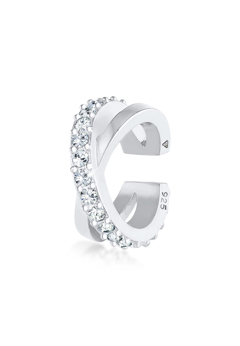 Elli - Oorbellen - Dames Oorbeschermer Gekruist Elegant met Kristallen in 925 Sterling Zilver - Dames