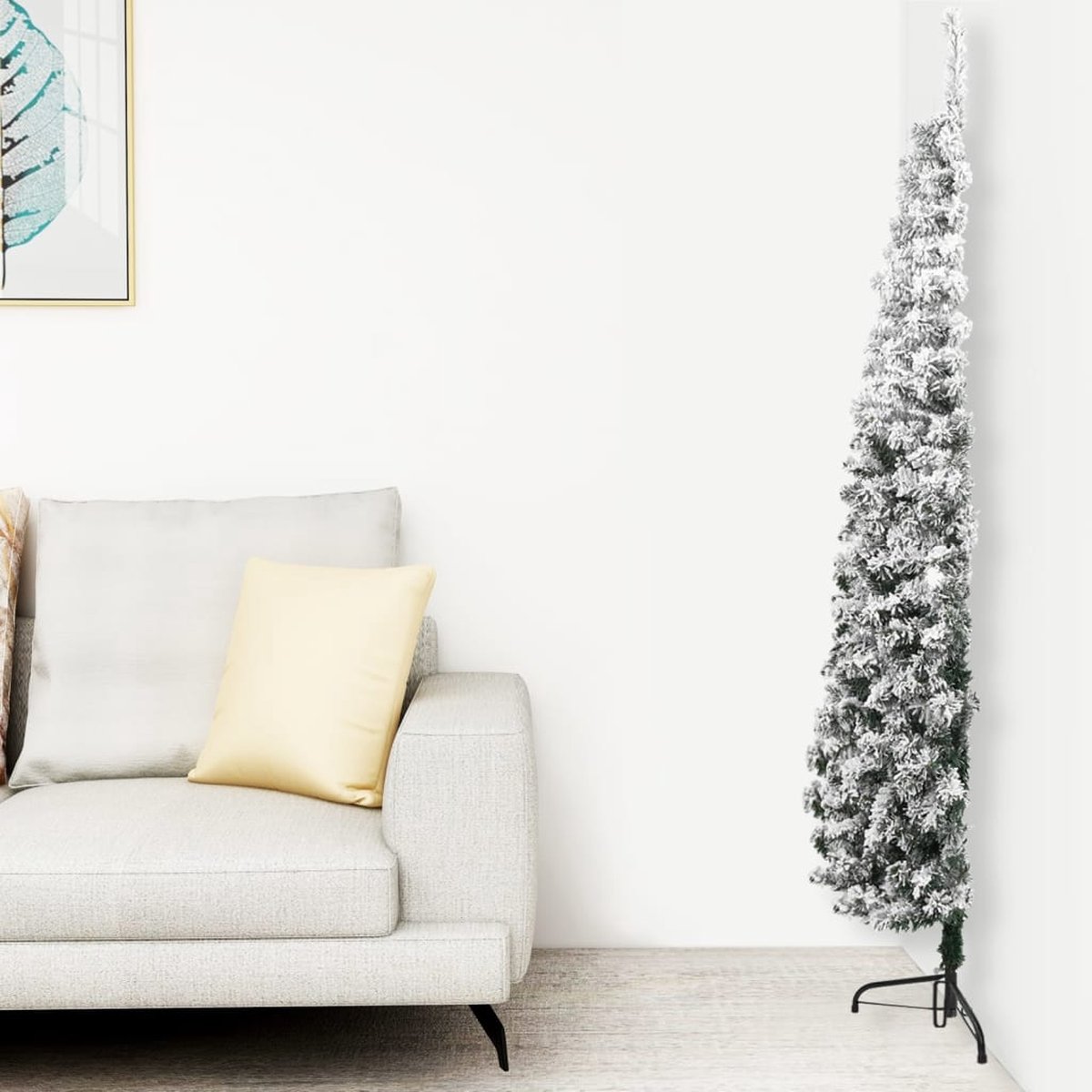 Prolenta Premium - Kunstkerstboom half met sneeuw smal 180 cm