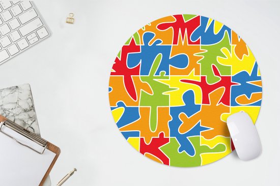 Muismat rond 40x40 cm - Mousepad Puzzel - Patronen - Abstract - Ronde muismatten