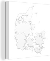 Canvas Schilderij Zwart-wit illustratie van een wit Denemarken - 90x90 cm - Wanddecoratie