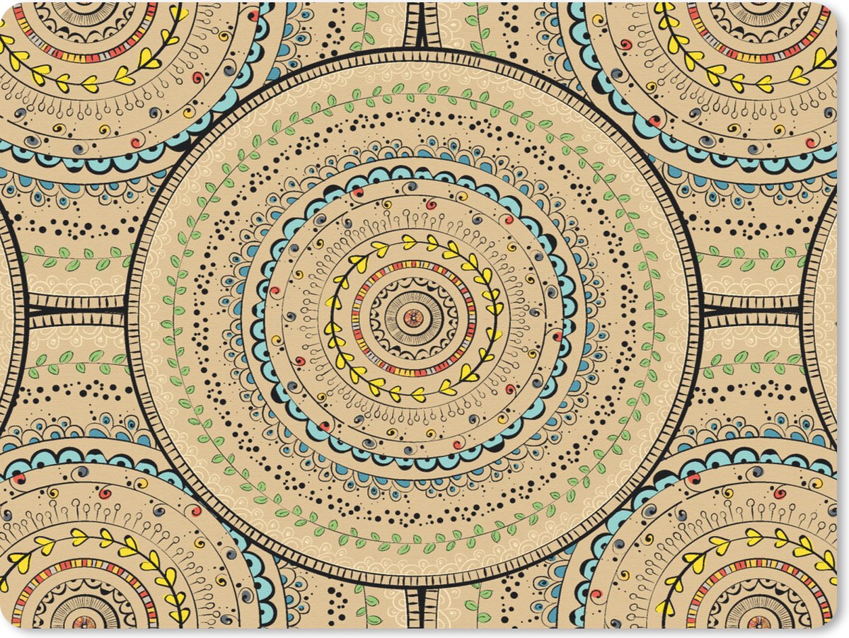 Muismat 23x19 cm - Mousepad Cirkels - Patronen - Zuid-Amerika - Muismatten