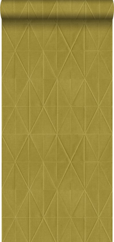 ESTAhome eco-texture vliesbehang origami motief okergeel - 148711 - 0,53 x 10,05 m