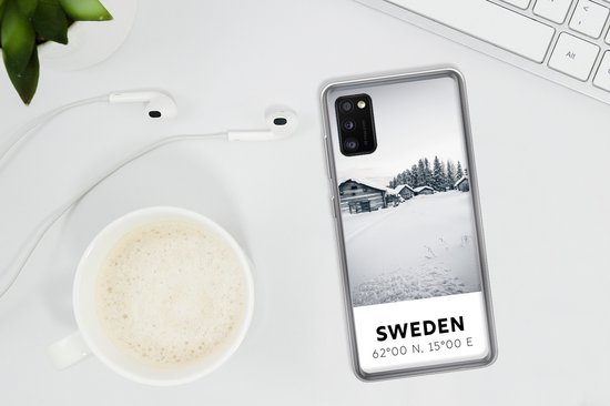 Convient pour la coque Samsung Galaxy A41 - Suède - Neige - Arbres - Coque de téléphone en Siliconen
