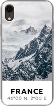 Geschikt voor iPhone XR hoesje - Frankrijk - Bergen - Sneeuw - Siliconen Telefoonhoesje