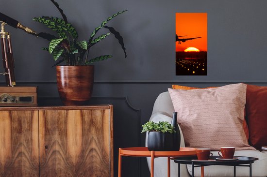 Affiche Sunset - Avion - Oranje - Soleil - 20x40 cm