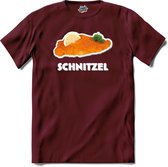 Schnitzel -  grappig verjaardag kleding cadeau - eten teksten - T-Shirt - Heren - Burgundy - Maat S