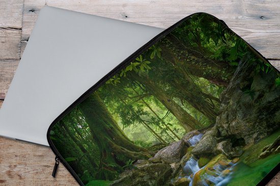 Housse pour ordinateur portable 15,6 pouces - Jungle - Pierres - Water - Nature - Plantes - Housse pour ordinateur portable
