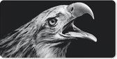 Bureauonderlegger - Adelaar - Portret - Roofvogels - Zwart - Wit - Vogel - 60x30 - Muismat