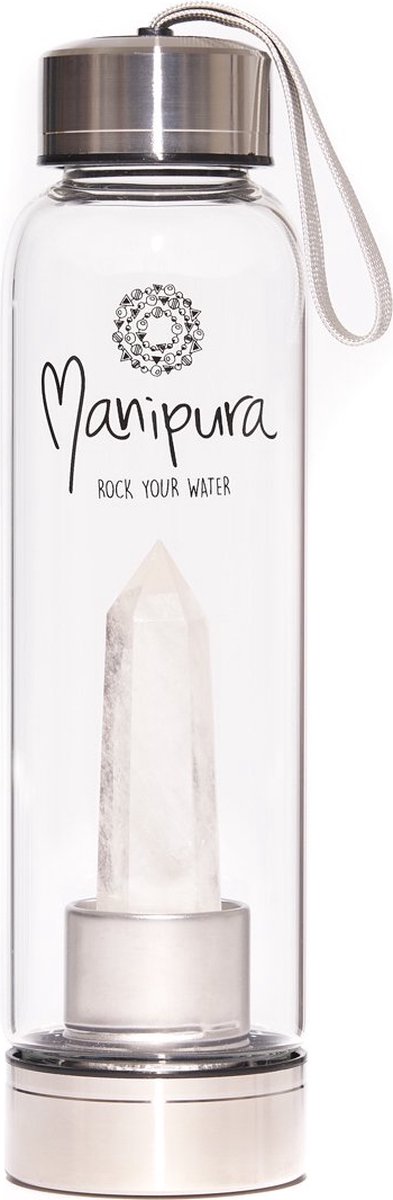 Rock Your Water® Original Edelsteen Waterfles met Bergkristal, Crystal-Infusion bottle with natural Clear Quartz Gemstone