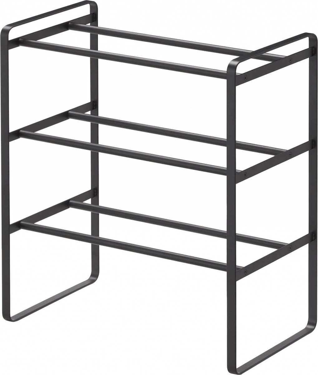 Yamazaki Schoenenrek Uitschuifbaar - Frame - 3 niveaus - Zwart