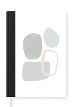 Notitieboek - Schrijfboek - Line art - Abstract - Pastel - Notitieboekje klein - A5 formaat - Schrijfblok