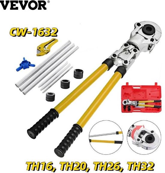 QWORK® Krimptang, 100 kN Buiskrimptang TH16, TH20, TH26 QWORK® Krimptang, 100 kN Buiskrimptang TH16, TH20, TH26