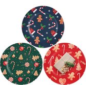 borden voor Kerstmis, Kerstman, Advent - herbruikbare schotels als tafeldecoratie - decoratieve borden - serveerborden met drie motieven