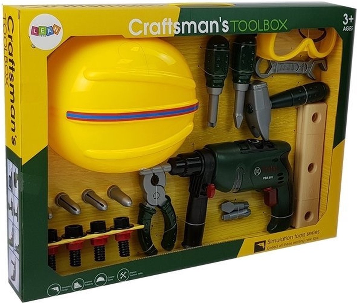 Speelgoed gereedschap - met boormachine - en helm - 20 delig — afbeelding 6