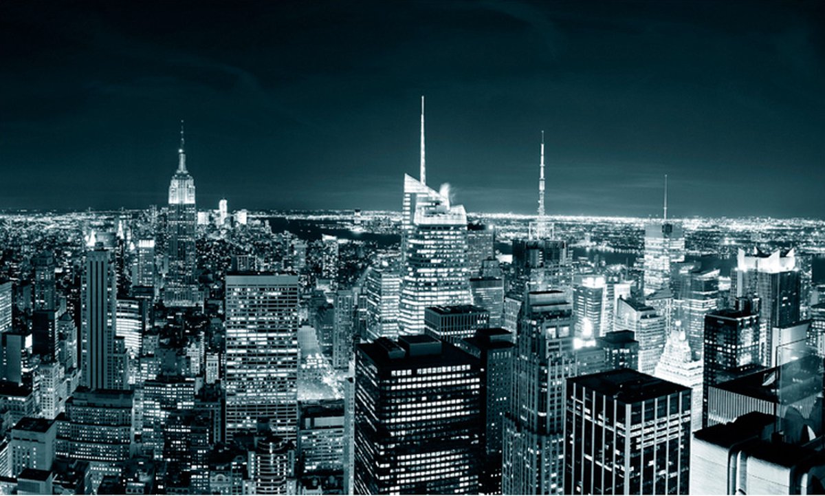 Fotobehang - New York nachtleven.
