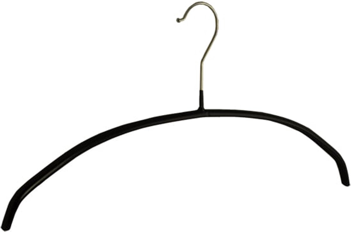 De Kledinghanger Gigant - 10 x Blousehanger / shirthanger metaal met zwarte anti-slip coating, 40 cm