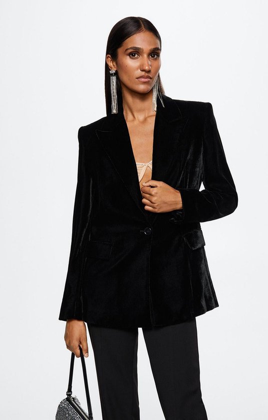 Mango Blazer Fluwelen Colbert 37049063 99 Dames Maat - XXS | bol.com