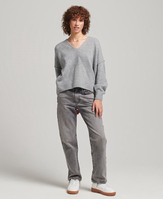 Superdry Dames Trui Gebreide slobbertrui met V hals bol