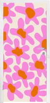Deursticker Bloem - Roze - Patronen - 95x215 cm - Deurposter