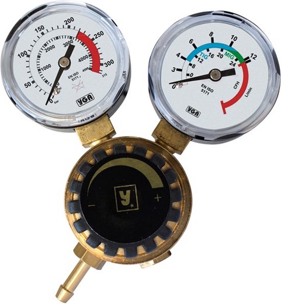 TELWIN Drukregelaar met manometers GAS REGULATOR 2 MANOMETERS 12 L