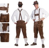 Funny Fashion - Farmers Tyrol & Oktoberfest Costume - Luxe Lederhose Bierfeest Bernd - marron - Taille 44-46 - Déguisements - Déguisements