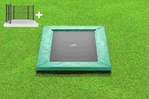 Akrobat Primus Inground Trampoline 335x244 Groen, incl. corner veiligheidsnet