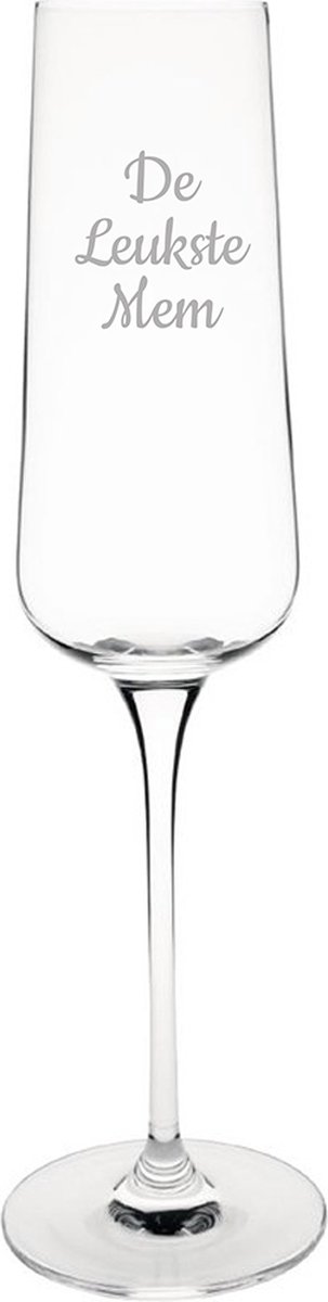 Gegraveerde Champagneglas 27cl De Leukste Mem