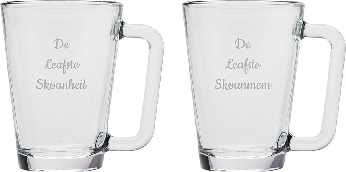 Gegraveerde theeglas 26cl De Leafste Skoanheit-De Leafste Skoanmem