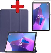 Hoes Geschikt voor Lenovo Tab P11 Pro Hoes Book Case Hoesje Trifold Cover Met Uitsparing Geschikt voor Lenovo Pen - Hoesje Geschikt voor Lenovo Tab P11 Pro Hoesje Bookcase - Donkerblauw