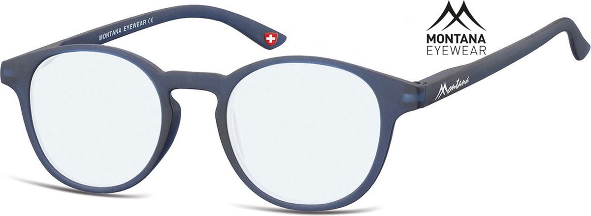 Montana Eyewear BLF52A leesbril - beeldschermbril +3.00 Blauw - Rond