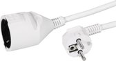Q-Link Verlengsnoer met Randaarde - Maximaal Vermogen van 3500W - Kabeldikte 3 x 1.5 mm² - Lengte van 5 Meter - Stekkerdoos met 1 Aansluiting - Geschikt voor Binnengebruik - Kleur Wit
