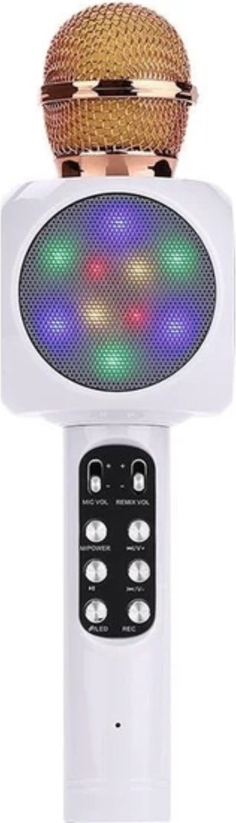 HANDHELD KTV WS-1816 Wit Draadloze Bluetooth Ktv Karaoke Microfoon Speaker Usb Led Light Music Audio Telefoon Speaker Voor Mobiele Telefoon Muziekspeler