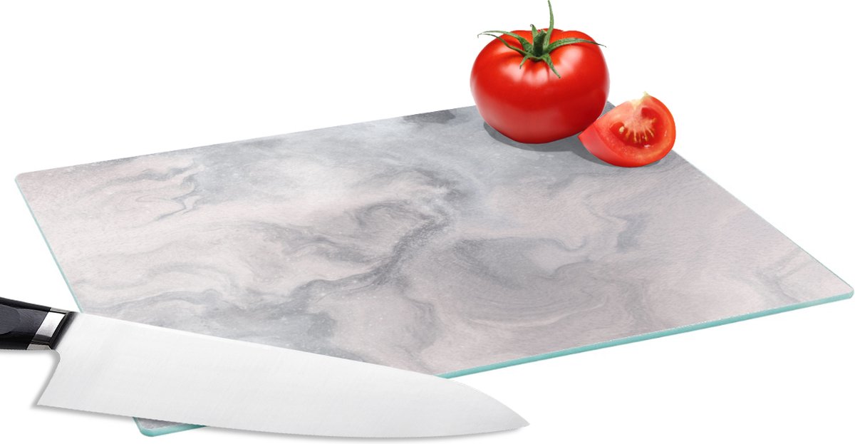 Glazen Snijplank - 28x20 - Wolken - Abstract - Verf - Snijplanken Glas