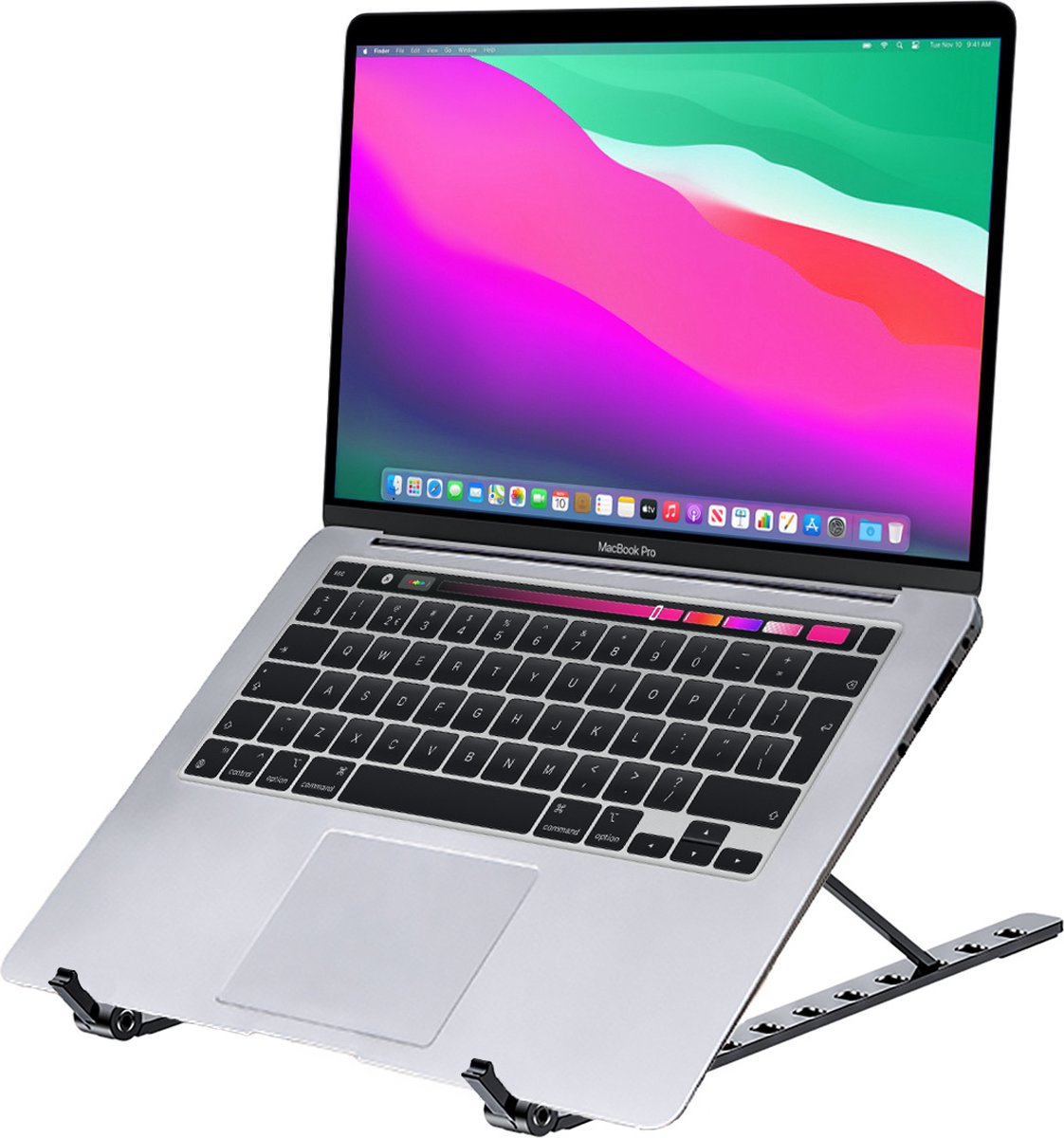 Laptop Stand Aluminium Standaard Opvouwbaar - Laptop Standaard Verstelbaar Ergonomisch - Grijs