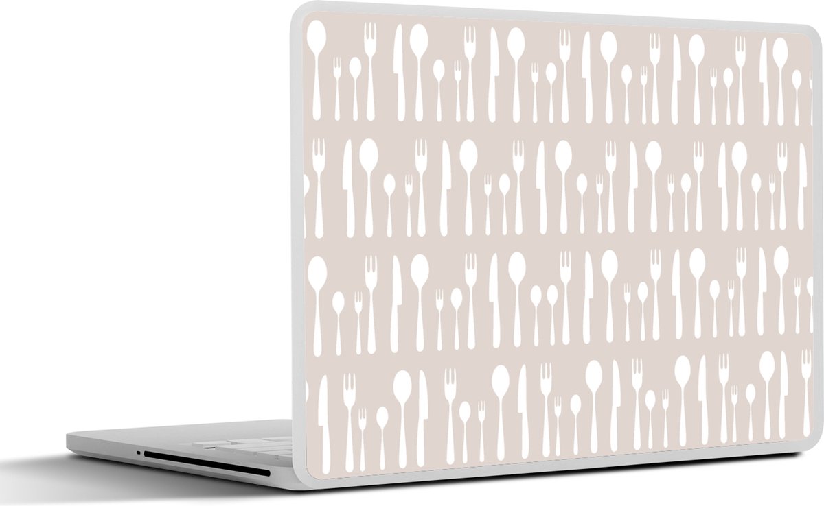 Laptop sticker - 10.1 inch - Bestek - Patroon - Keuken - 25x18cm - Laptopstickers - Laptop skin - Cover