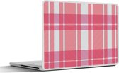 Laptop sticker - 10.1 inch - Plaid - Roze - Patronen - 25x18cm - Laptopstickers - Laptop skin - Cover