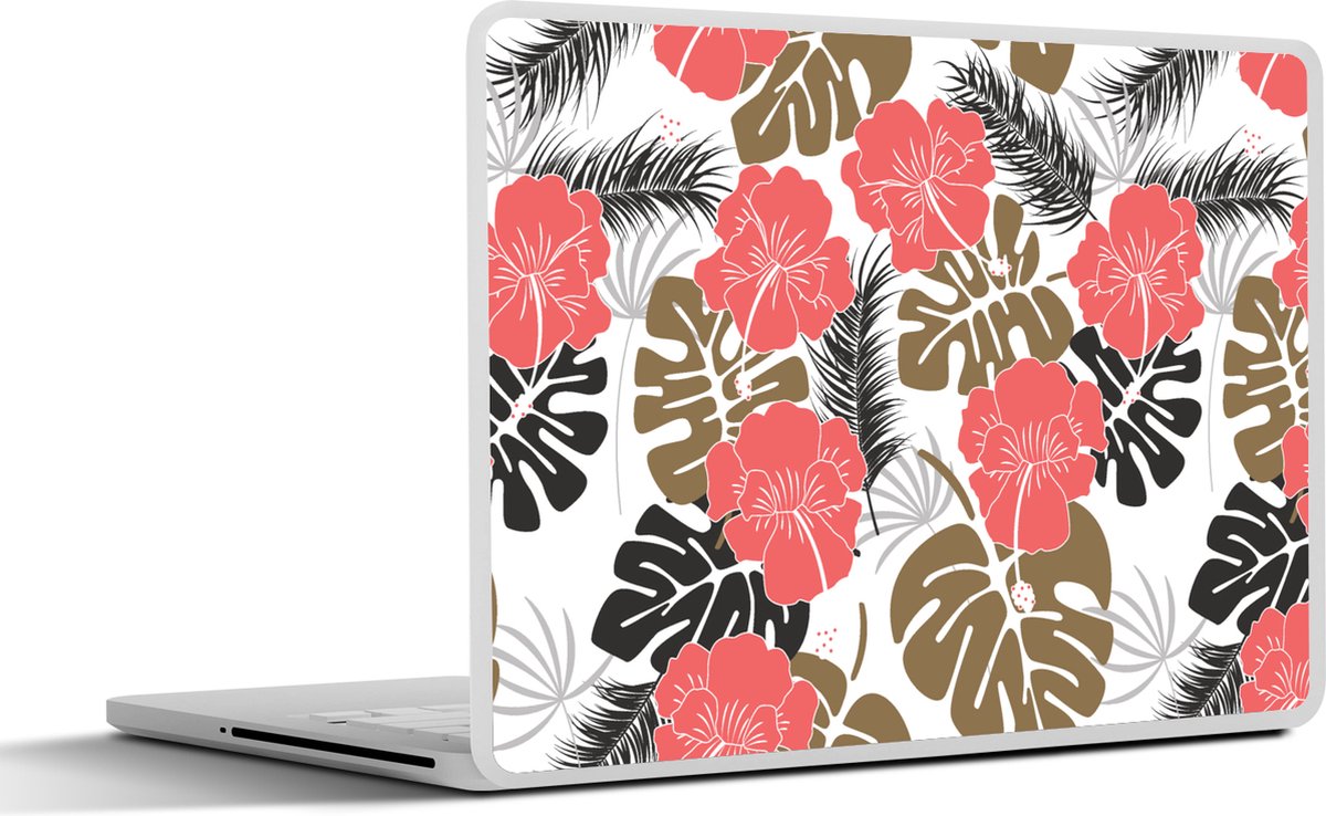 Laptop sticker - 14 inch - Exotische planten - Patronen - Hawaii - 32x5x23x5cm - Laptopstickers - Laptop skin - Cover