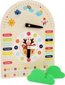 Afbeelding van het spelletje Buxibo - Kleurrijke Houten Kalenderklok - Speelgoedklok - Leerklok - Oefenklok - Educatief - Leerhulpmiddel - Multicolor