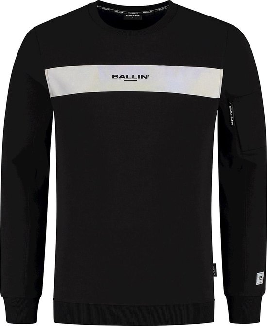 Ballin Amsterdam - Heren Regular Fit Sweater - Zwart - Maat XS