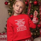 Foute Kersttrui Rood Kind - Merry Christmas Ya Filthy Animal (12-14 jaar - MAAT 158/164) - Kerstkleding voor jongens & meisjes