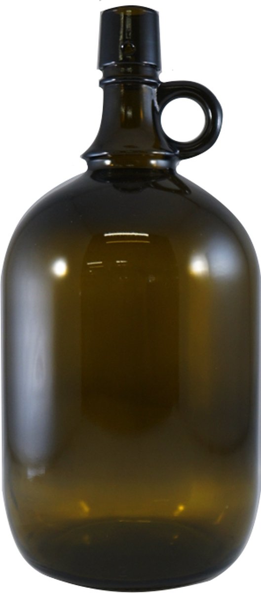 Fles 2 L Antiekgroen met oor - gistingsfles 2l - fermentatiefles - wijnfles