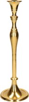 Cepewa Kaarshouder - goudkleurig - metaal - kandelaar - 12 x 33 cm - voor dinerkaarsen