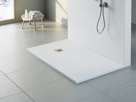 Sol de douche en pierre composite Veroni Madison 120x80x3cm Blanc