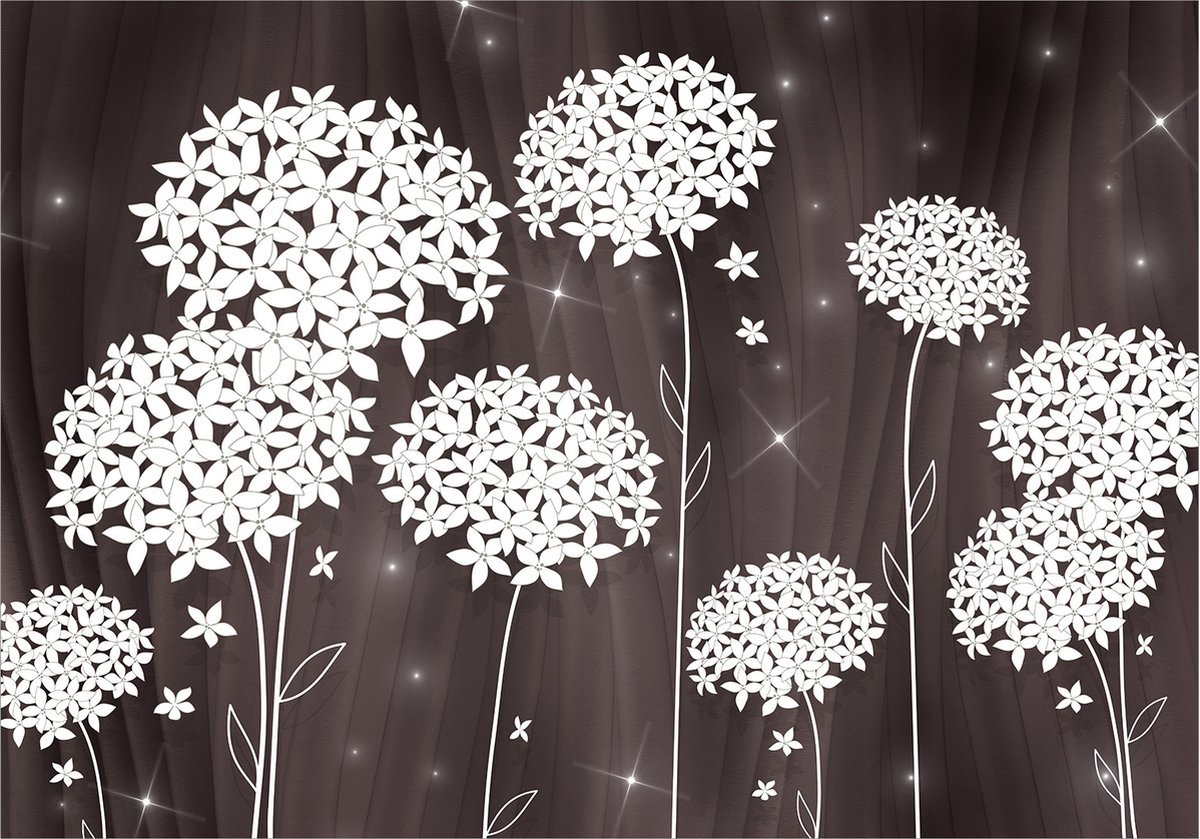 Fotobehangkoning - Behang - Vliesbehang - Fotobehang - Magical Composition - Magische Bloemen - 400 x 280 cm