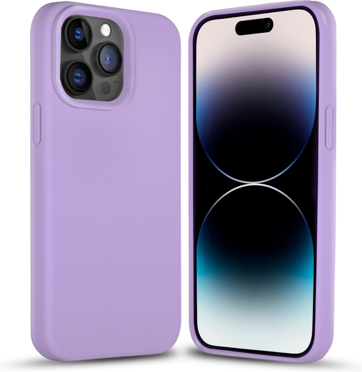 Coverzs Solid silicone case geschikt voor Apple iPhone 14 Pro Max (lichtpaars) - iPhone 14 Pro Max hoesje paars - iPhone 14 Pro Max case geschikt voor Apple - Luxe siliconen hoesje met 3-laags bescherming
