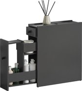 Niskast badkamerkast met 2 lades 58x16x48 cm donkergrijs