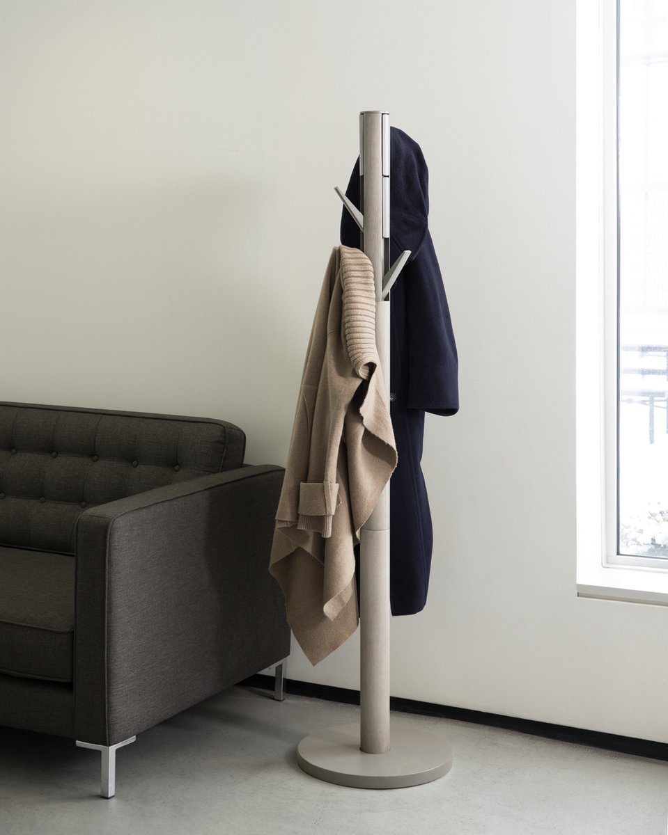 Umbra Flapper handdoekhouder 40x40x168cm Rubberhout Grijs
